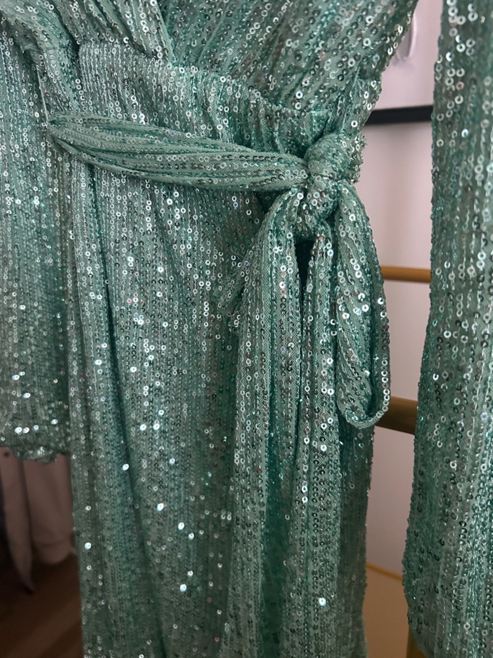 Fashion Nova Mint Green Sequin Mini Dress - Picture 3 of 7